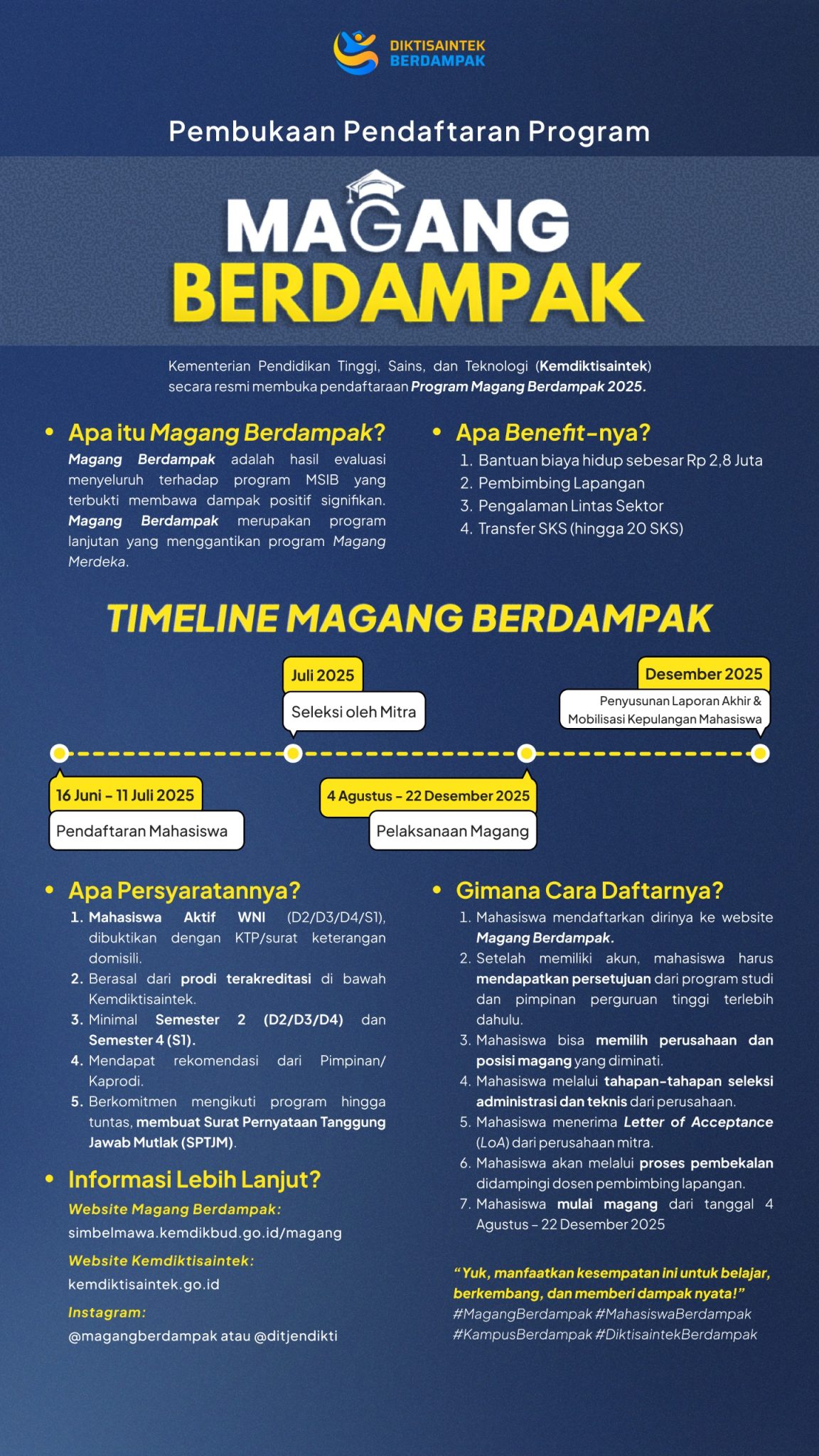Pendaftaran magang berdampak 2025 telah dibuka program studi sastra