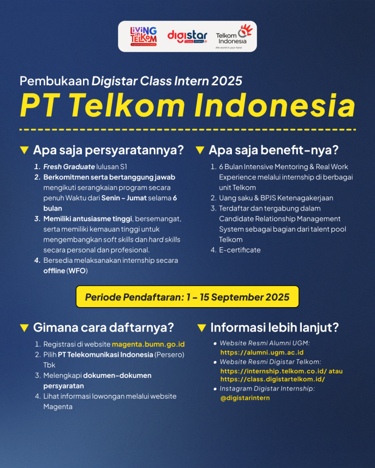 Fresh Graduates Wanted: Gabung Digistar Class Intern 2025 di PT Telkom ...